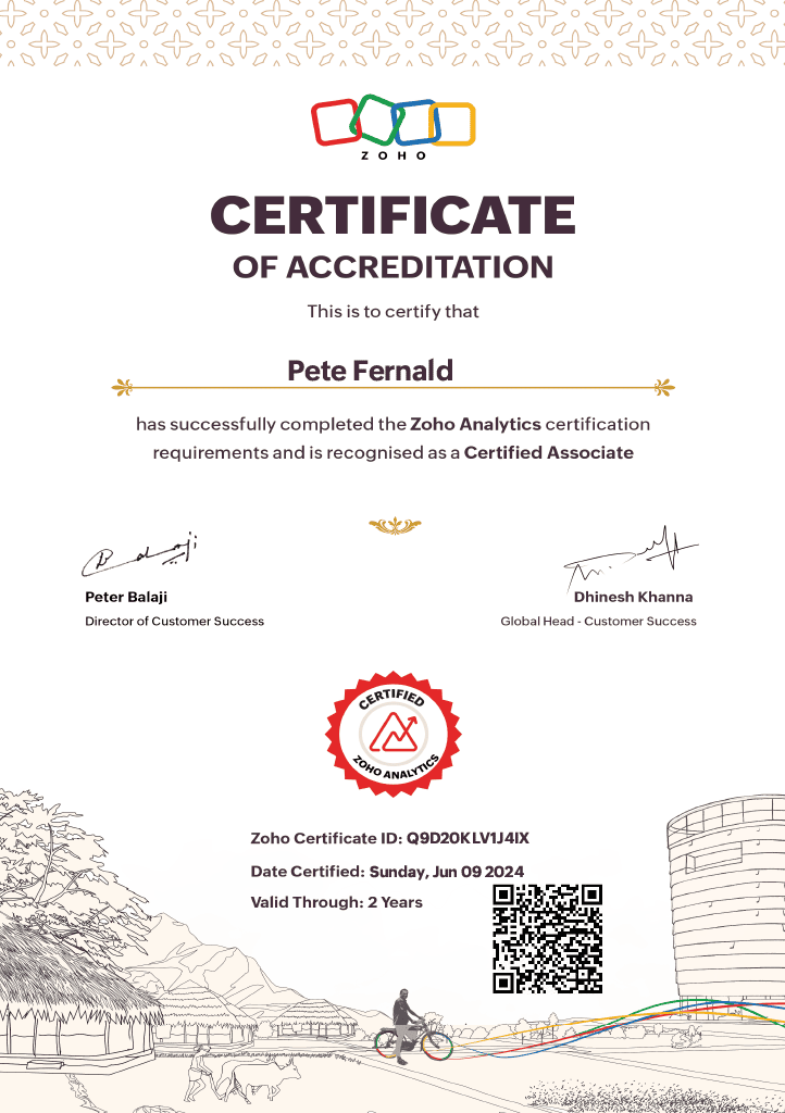 Zoho Certificate of Accreditation